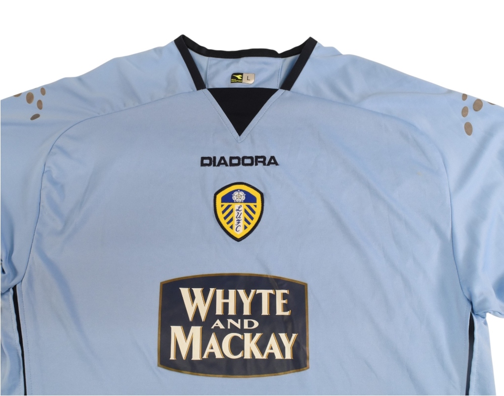 2004/05 Leeds United FC 3rd Football Shirt Size Large Diadora Blue VGC - Image 3 of 3
