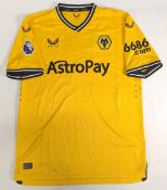 2023-24 Wolverhampton Wanderers FC Home Pro Mario Lemina Signed Replica Football Shirt, short sleeve