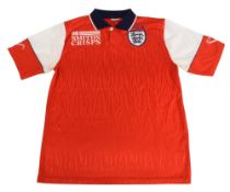 1990s England FC Away Football Shirt Size XL Ribero Red VG-G condition