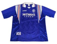 1996/97 Glasgow Rangers FC Home Football Shirt Size XL Adidas Blue VGC