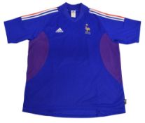 2002-2004 France FC Home Football Shirt #10 Zidane Size XL Adidas Blue VGC