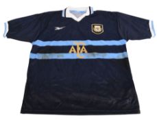 1999-2001 Argentina FC Away Football Shirt Size 42/44” Reebok Blue. VGC with some marks