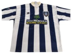 1997/98 West Bromwich Albion FC Home Football Shirt Size XXL Patrick Blue/White VGC