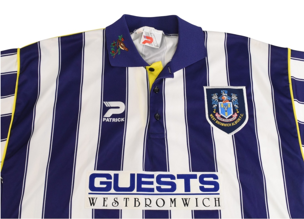 1995/96 West Bromwich Albion FC Home Football Shirt Size XL Patrick Blue/White VGC with some small - Image 3 of 3