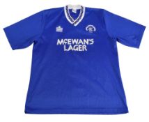 1990-1992 Glasgow Rangers FC Home Football Shirt Size Large Admiral Blue. VG-G condition