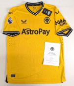 2023-24 Wolverhampton Wanderers FC Home Pro Rayan Ait Nouri Signed Replica Football Shirt, short