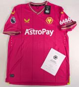 2023-24 Wolverhampton Wanderers FC Home Pro Jose Sa Goalkeepers Signed Replica Football Shirt, short