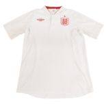2012/13 England FC Away Football Shirt Size Medium Umbro White VGC