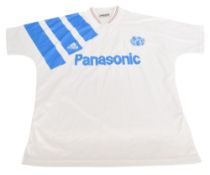1991/92 Olympique Marseille FC Home Football Shirt Size 38/40 Adidas White. VGC with some small