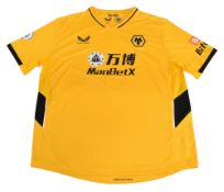 2021/22 Wolverhampton Wanderers FC Home Football Shirt #9 Raul Size XXL Castore Gold VGC