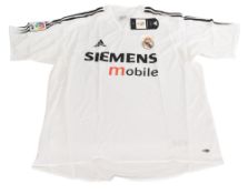 Real Madrid FC Home Football Shirt 2004/05 Size Large Adidas White VGC