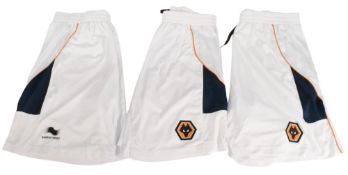 Wolverhampton Wanderers Football Club Shorts - three pairs from 2012/13 Burrda size large, XL an