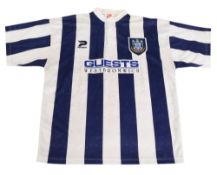1996/97 West Bromwich Albion FC Home Football Shirt Size XL Patrick Blue/White VGC with some small
