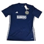 Philadelphia Union Home Football Shirt in blue, short sleeve, Adidas/Bimbo, size L – with tag