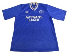 Glasgow Rangers FC Home Football Shirt 1990/91 Size 42/44 Admiral Blue. Good condition with a