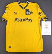 2023-24 Wolverhampton Wanderers FC Home Pro Hee-Chan Signed Replica Football Shirt, short sleeve