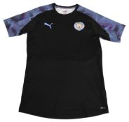 2018/19 Manchester City FC Football Training Shirt Size Medium Puma Black VGC