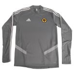 2019/20 Wolverhampton Wanderers FC Football Training Top Size Small Adidas Grey Long Sleeves VGC