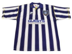 1995/96 West Bromwich Albion FC Home Football Shirt Size XL Patrick Blue/White VGC with some small
