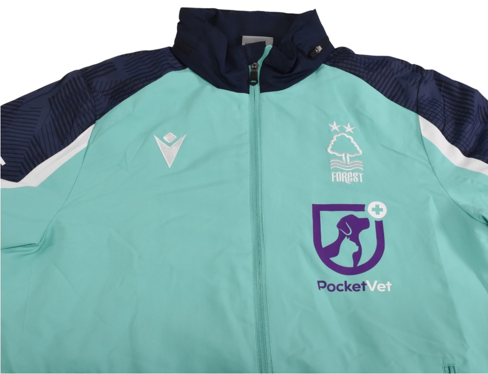 2021/22 Nottingham Forest FC Jacket Size Small Macron Turquoise VGC - Image 3 of 3