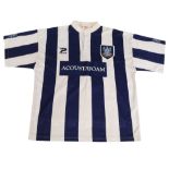 1996/97 Match worn West Bromwich Albion FC Home Football Shirt #9 Size XL Patrick Blue/White VGC