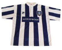 1996/97 Match worn West Bromwich Albion FC Home Football Shirt #9 Size XL Patrick Blue/White VGC