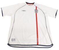 2001-2003 England FC Home Football Shirt Size XXL Umbro White VGC