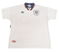 1993/94 England FC Home Football Shirt Size XL Umbro White VG-G condition