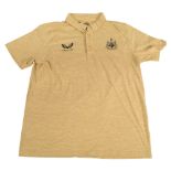 Newcastle United FC Polo Shirt Size Large Castore Gold VG-G condition with some bobbles