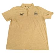 Newcastle United FC Polo Shirt Size Large Castore Gold VG-G condition with some bobbles