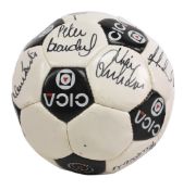 1990s Newcastle United Multi Signed Cica Football, with signatures of Peter Beardsley, Les