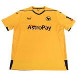 2022/23 Wolverhampton Wanderers FC Home Football Shirt Size XL Castore Gold VGC