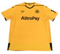 2022/23 Wolverhampton Wanderers FC Home Football Shirt Size XL Castore Gold VGC