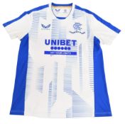 2021/22 Glasgow Rangers FC Football Training Shirt 150 Years Size Medium Castore White VGC