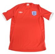 2010-2012 England FC Away Football Shirt Size Medium Umbro Red VGC