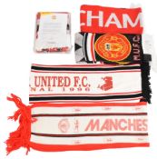 5x Manchester United Football Scarves, two vintage scarves 1996 Cup Final Manchester United,