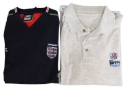 2006-2008 England FC Away Football Shirt Size XXL Umbro Red and a Euro 96 Polo Shirt Size XL, both
