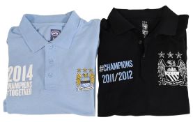 2x Manchester City FC Polo Shirts Premier League Champions 2014 and 2011/12, both size XXL and in