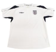 2007-2009 England FC Football Training Shirt Size Medium Umbro White VGC