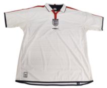2003-2005 England FC Home Football Shirt Size XXL Umbro White VGC