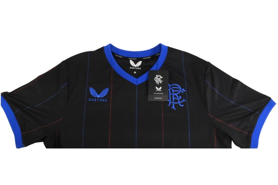 2022/23 Glasgow Rangers FC 4th Football Shirt Size Medium Castore Black VGC - Image 3 of 3