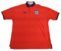 1999-2001 England FC Away Football Shirt Size XL Umbro Red VGC
