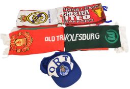 4x Manchester United Football European Fixture Scarves for matches against VFL Wolfsburg, at