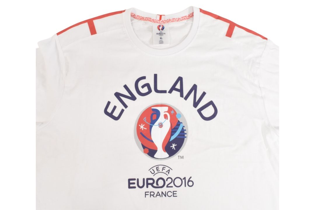 England FC T-Shirt Euro 2016 Size XL White VGC - Image 3 of 3