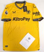 2023-24 Wolverhampton Wanderers FC Home Pro Craig Dawson Signed Replica Football Shirt, short sleeve