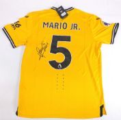 2023-24 Wolverhampton Wanderers FC Home Pro Mario Lemina signed Replica Football Shirt, short sleeve