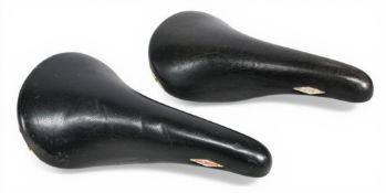2x Vintage Selle San Marco ‘Rolls’ Leather Bicycle Saddles -Made in Italy – approx. length 26-28cm