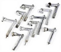 Cycling Accessories – 10x various Handle Bar stems some with protruding top bolts, some details