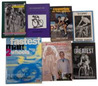 Collection of Road Racing Cycling Signed Books: Coppi signed Peter Duker, Fastest man on 2 Wheels