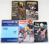 Bicycle and Cycling Books (5) incl Centenary 78 the Story of 100 years of organised British cycle